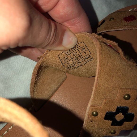NWOB Soludos Western Embroidered Strap Sandals - Picture 5 of 8